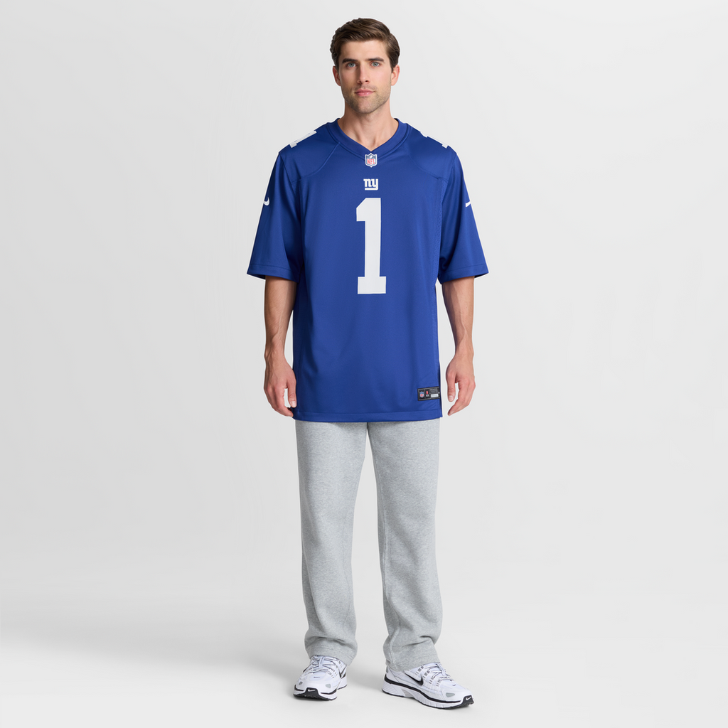 New York Giants Malik Nabers Nike Royal Game Jersey