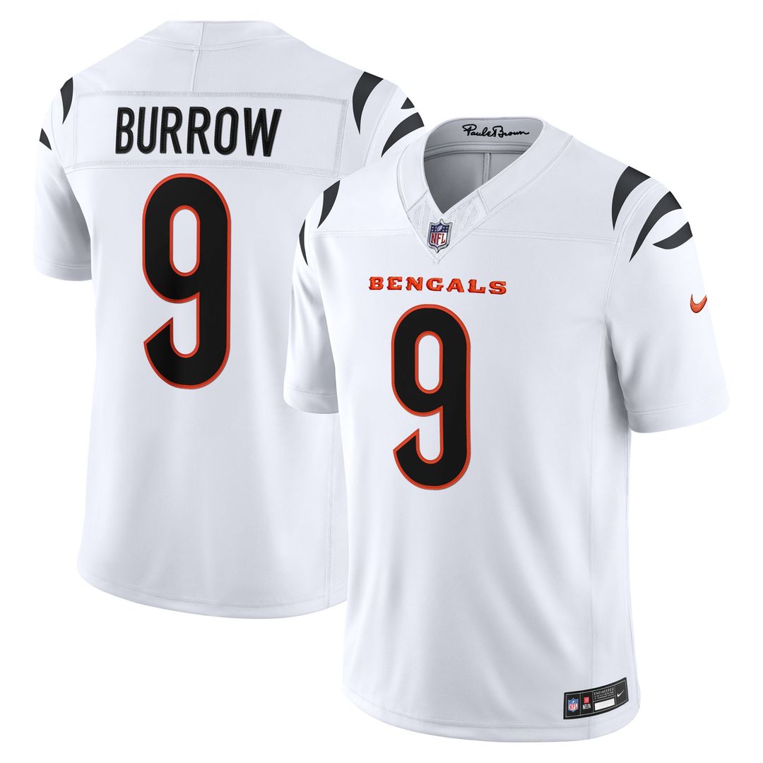 Cincinnati Bengals Joe Burrow Nike White Vapor FUSE Stitched Limited Jersey