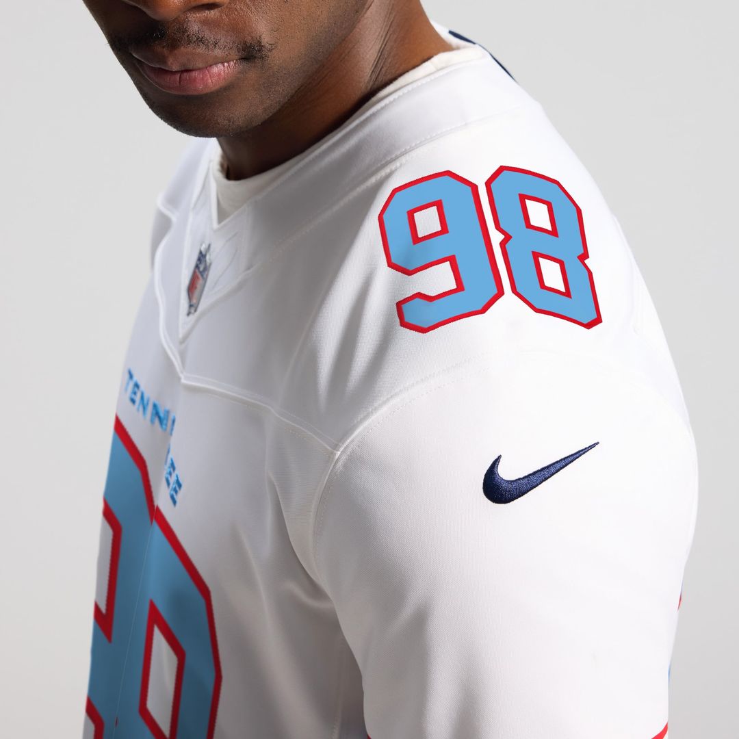 Tennessee Titans Jeffery Simmons Nike White Vapor FUSE Stitched Limited Jersey