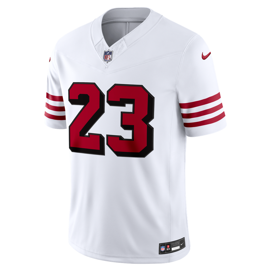 San Francisco 49ers Christian McCaffrey Nike White Alternate Vapor FUSE Stitched Limited Jersey