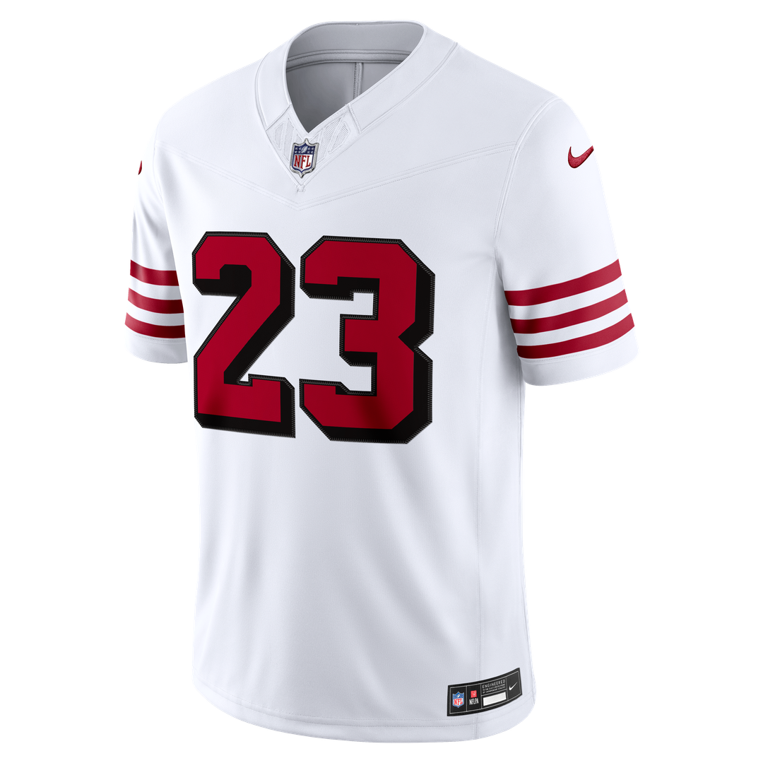 San Francisco 49ers Christian McCaffrey Nike White Alternate Vapor FUSE Stitched Limited Jersey