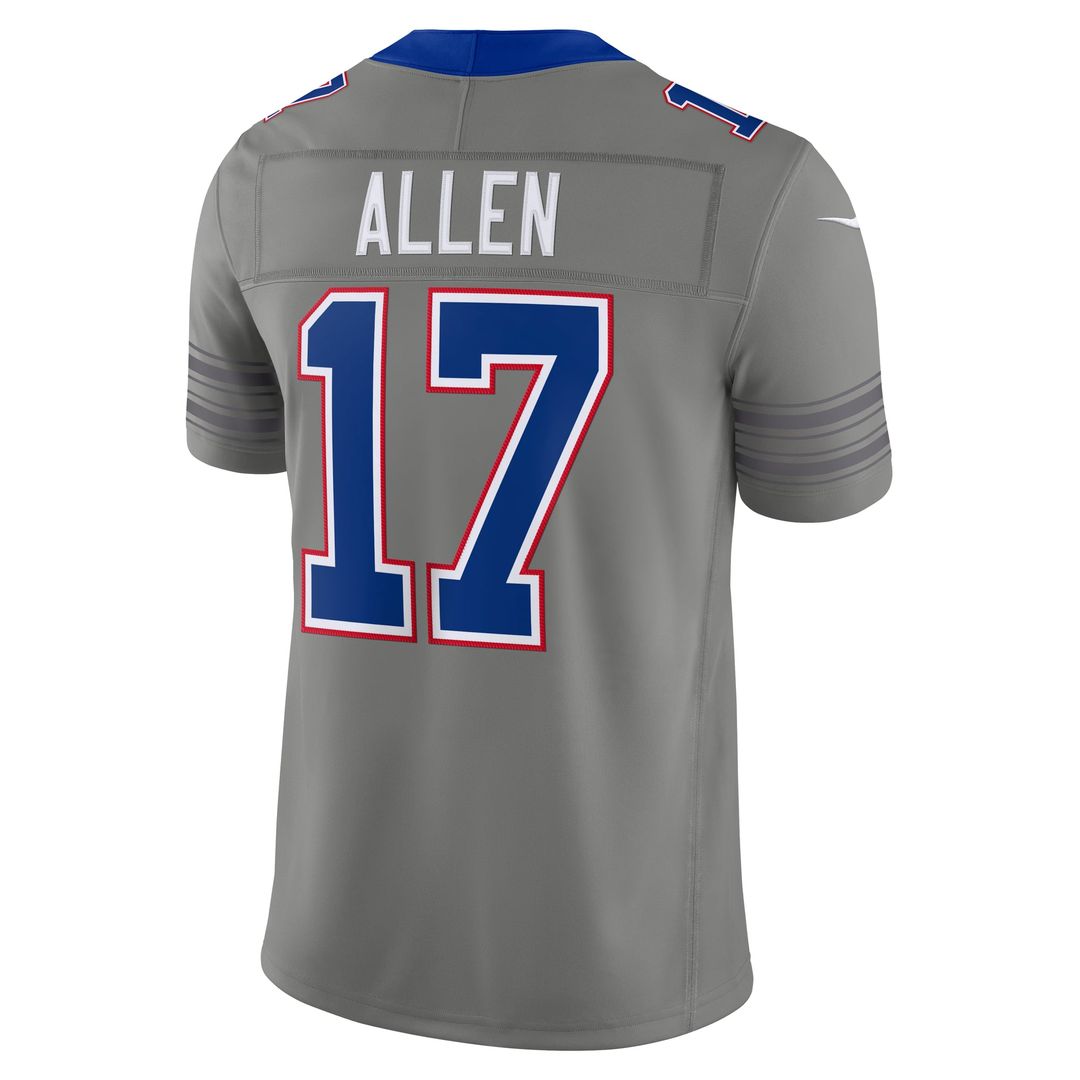 Buffalo Bills Josh Allen Nike Gray Nickel City Vapor FUSE Stitched Limited Jersey
