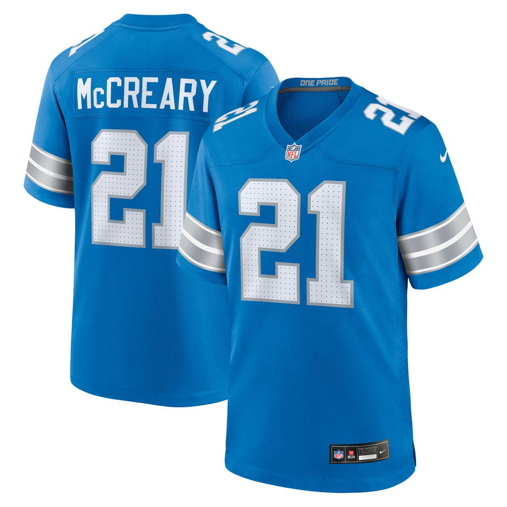 Detroit Lions Roger McCreary Nike Blue Game Jersey
