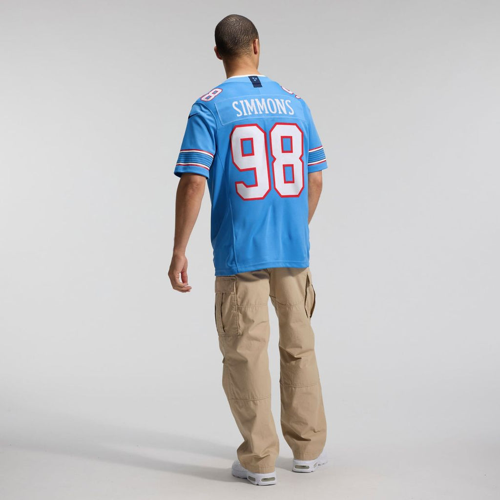 Tennessee Titans Jeffery Simmons Nike Light Blue Team Vapor FUSE Stitched Limited Jersey