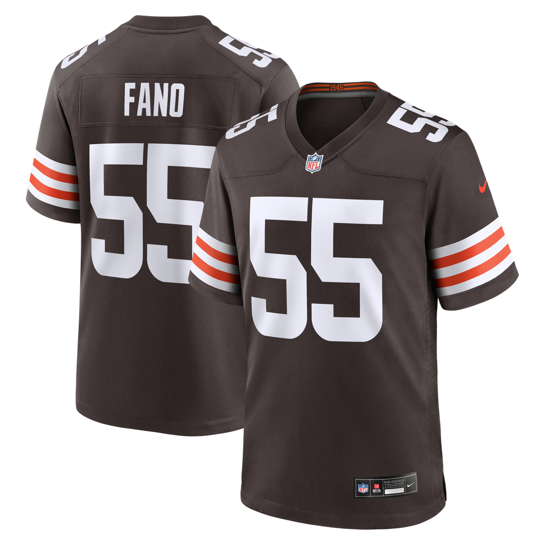 Cleveland Browns Spencer Fano Nike Brown Game Jersey