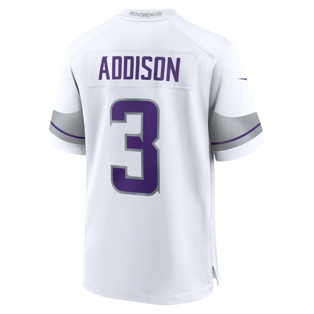 Minnesota Vikings Jordan Addison Nike White Alternate Game Jersey