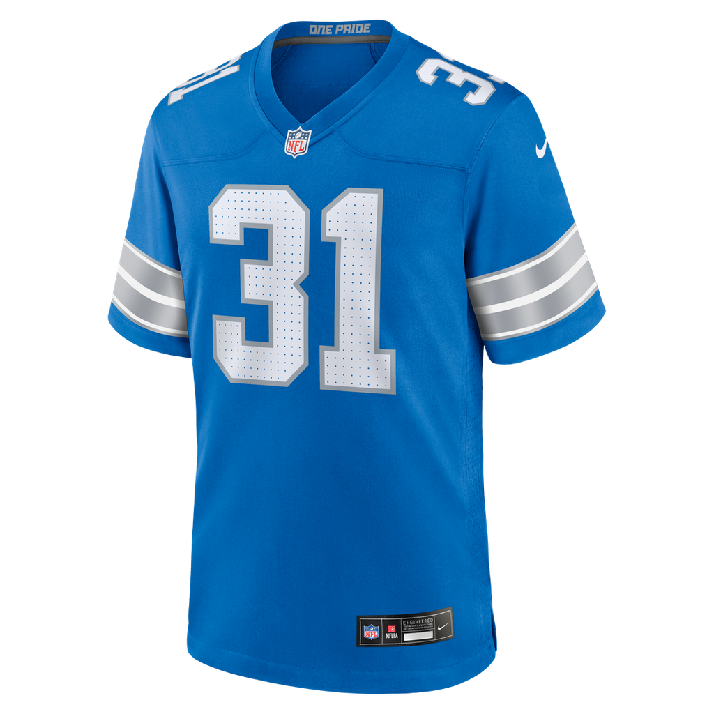 Detroit Lions Kerby Joseph Nike Blue Game Jersey