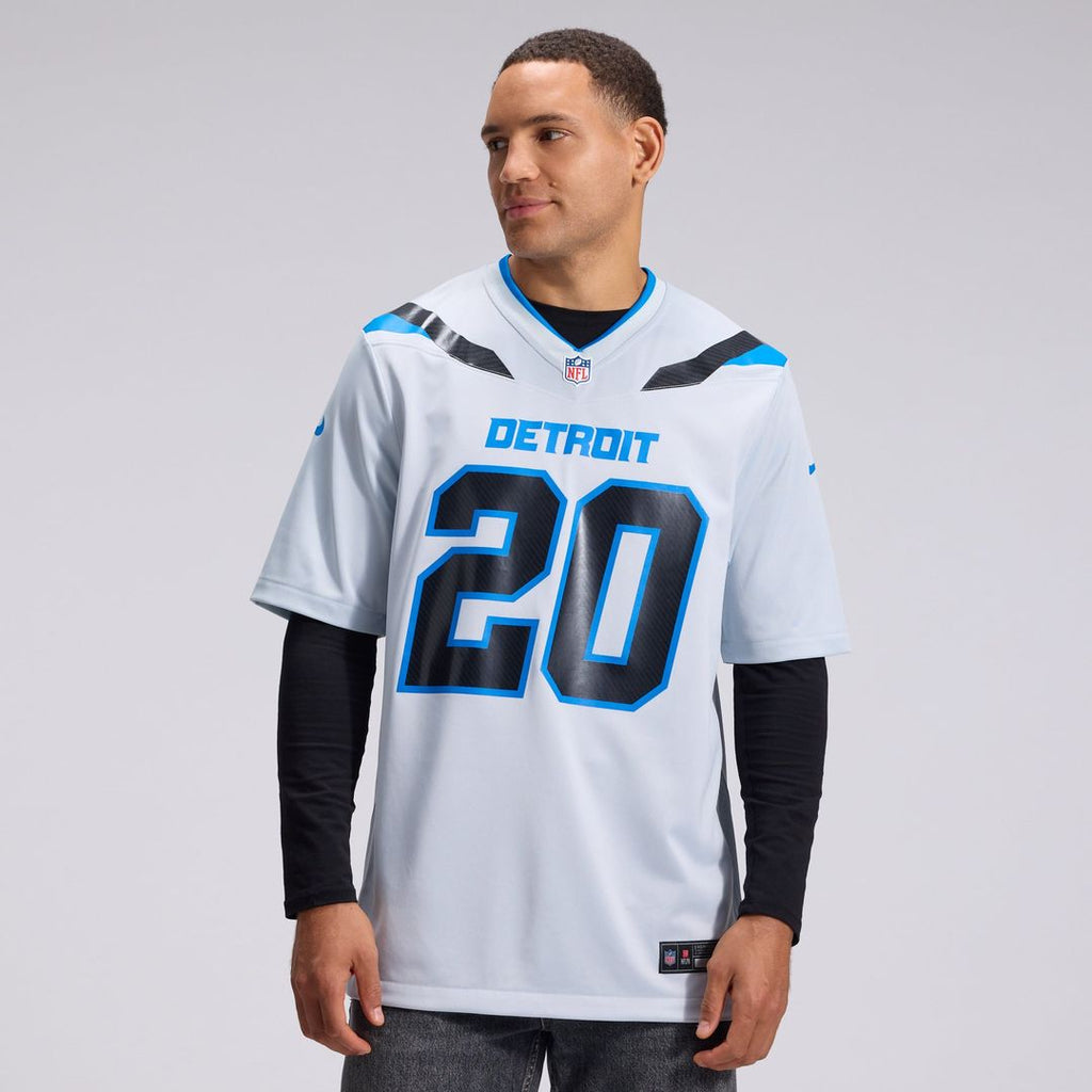 Detroit Lions Barry Sanders Nike Silver 2026 Rivalries Collection Game Jersey