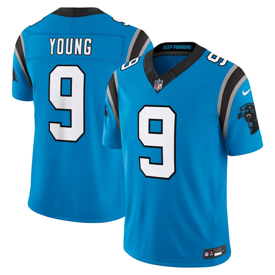Carolina Panthers Bryce Young Nike Blue Alternate Vapor FUSE Stitched Limited Jersey
