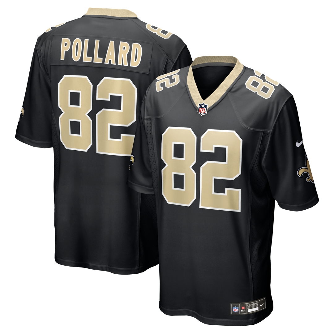 New Orleans Saints Bob Pollard Nike Black Retired Player Game Jersey