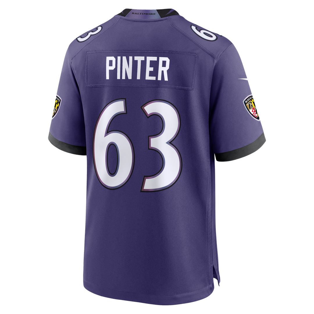Baltimore Ravens Danny Pinter Nike Purple Game Jersey