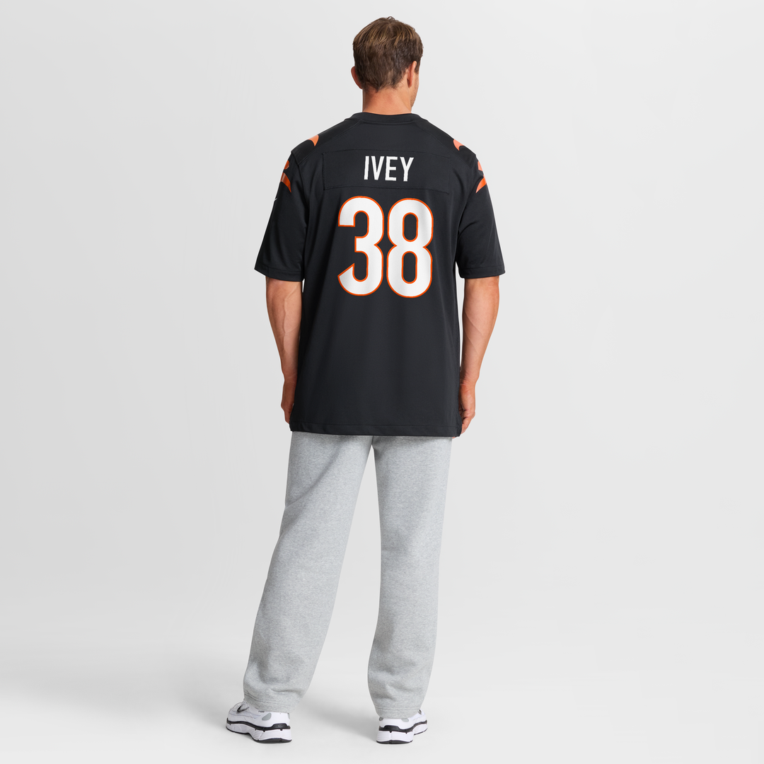 Cincinnati Bengals DJ Ivey Nike Black Game Jersey