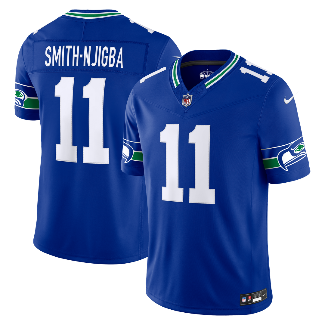 Seattle Seahawks Jaxon Smith - Njigba Nike College Navy Team Vapor FUSE Stitched Limited Jersey