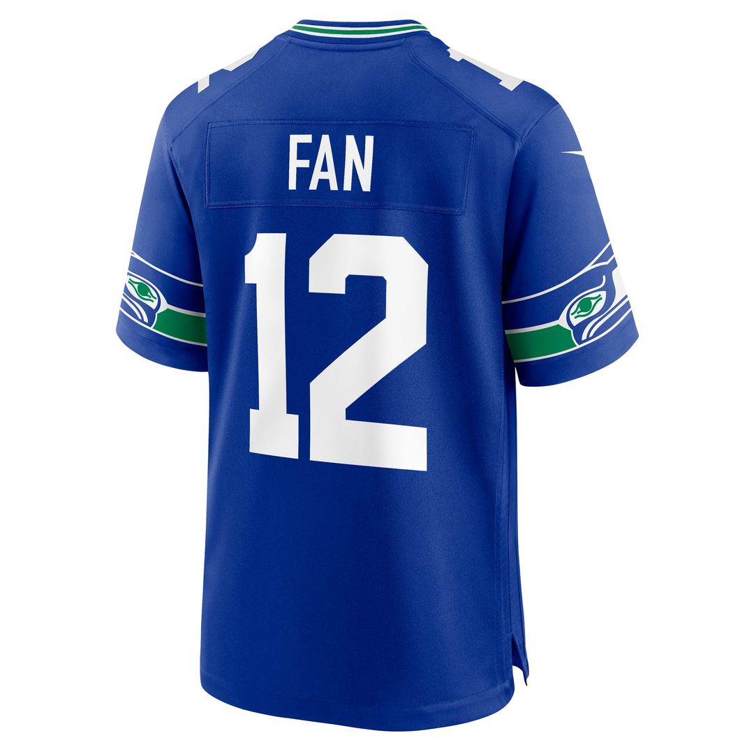 Seattle Seahawks 12s Nike Royal Throwback Game Jersey