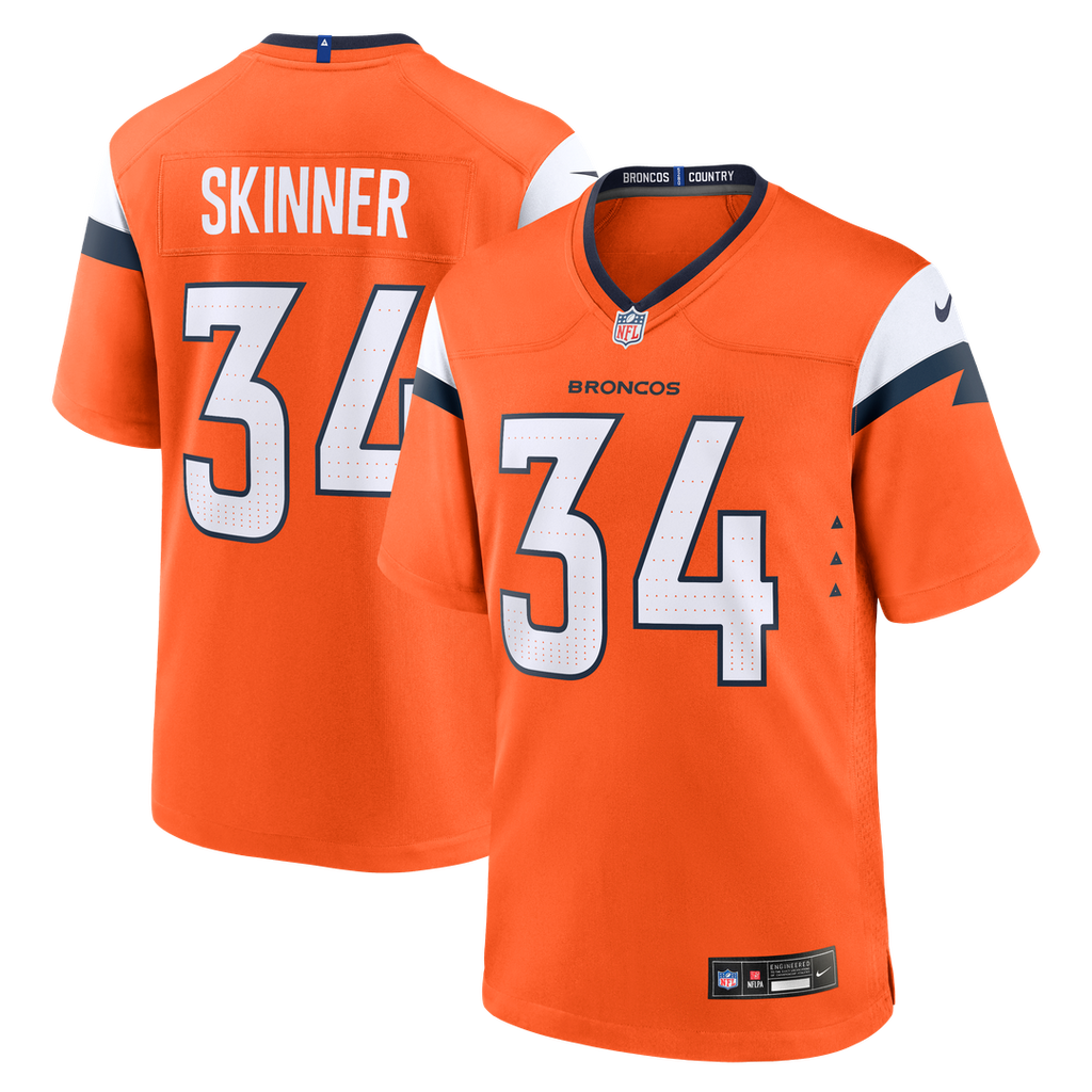 Denver Broncos JL Skinner Nike Orange Game Jersey