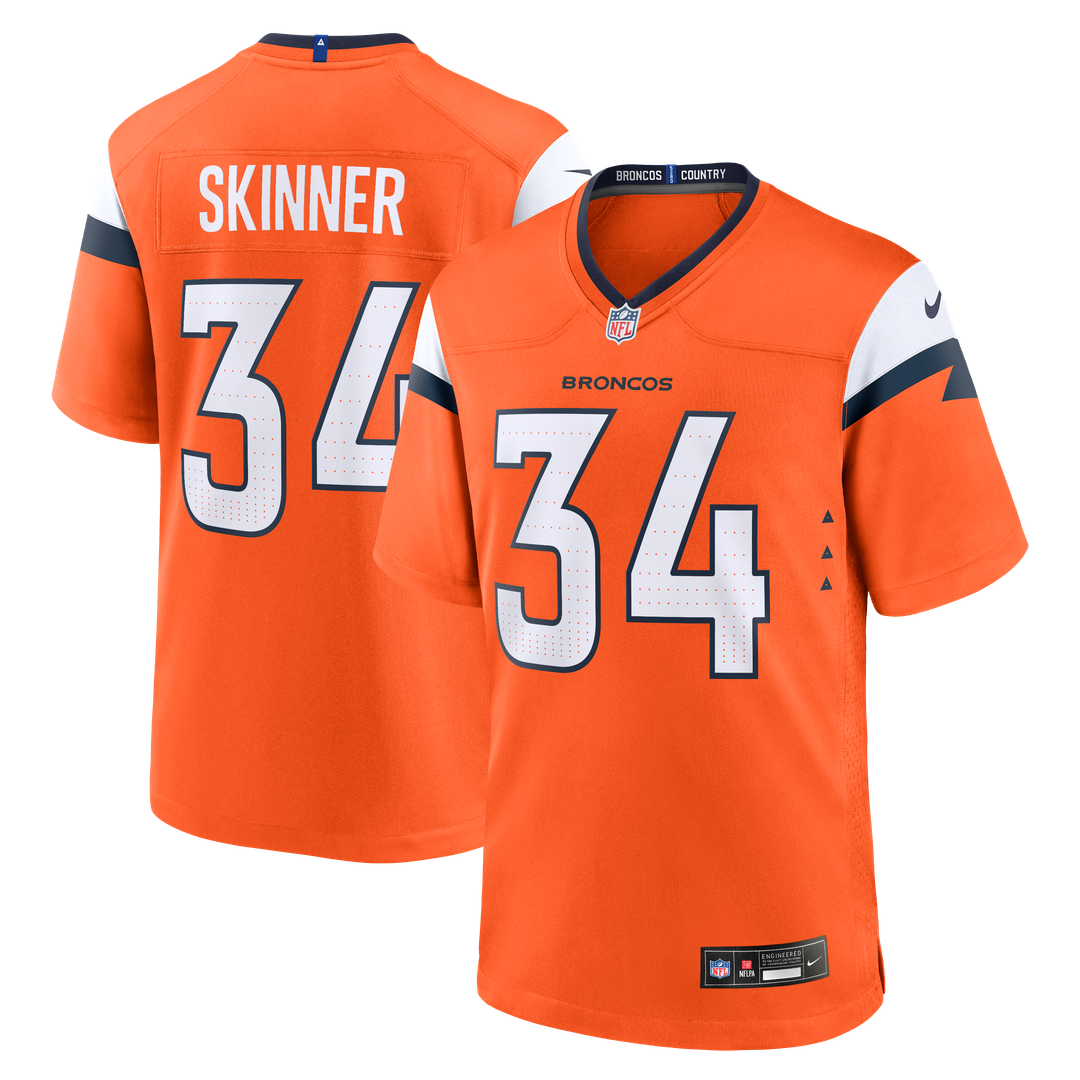 Denver Broncos JL Skinner Nike Orange Game Jersey