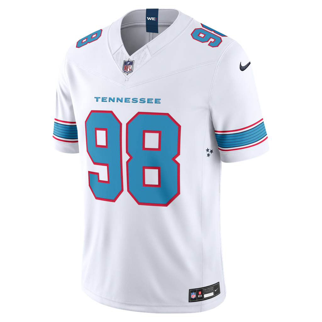 Tennessee Titans Jeffery Simmons Nike White Vapor FUSE Stitched Limited Jersey