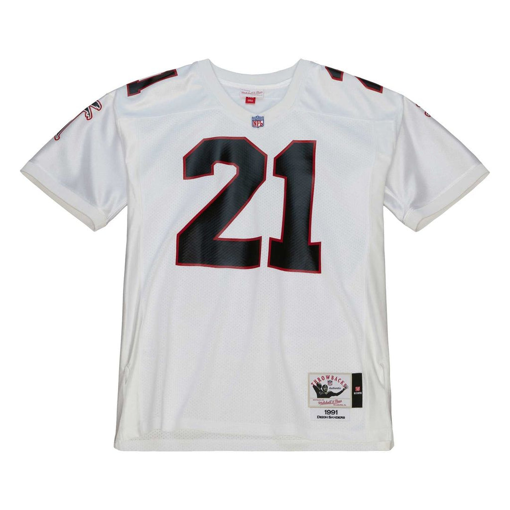 Atlanta Falcons 1991 Deion Sanders Mitchell & Ness White Authentic Throwback Retired Player Jersey