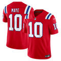New England Patriots Drake Maye Nike Red Alternate Vapor FUSE Stitched Limited Jersey
