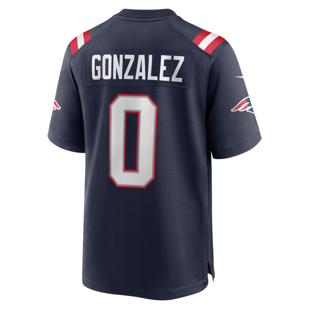 New England Patriots Christian Gonzalez Nike Navy Game Jersey