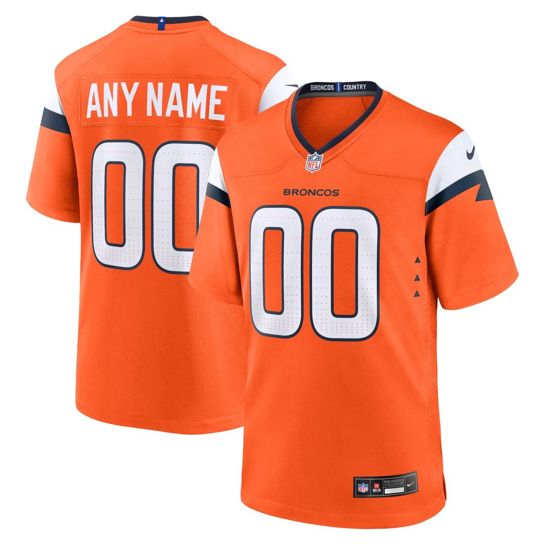 Denver Broncos Nike Orange Team Custom Jersey