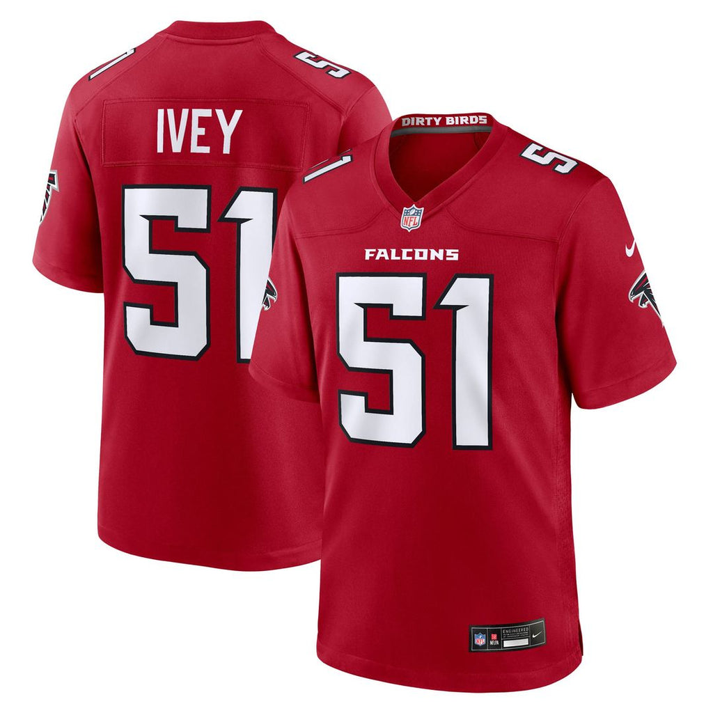 Atlanta Falcons Jared Ivey Nike Red Game Jersey