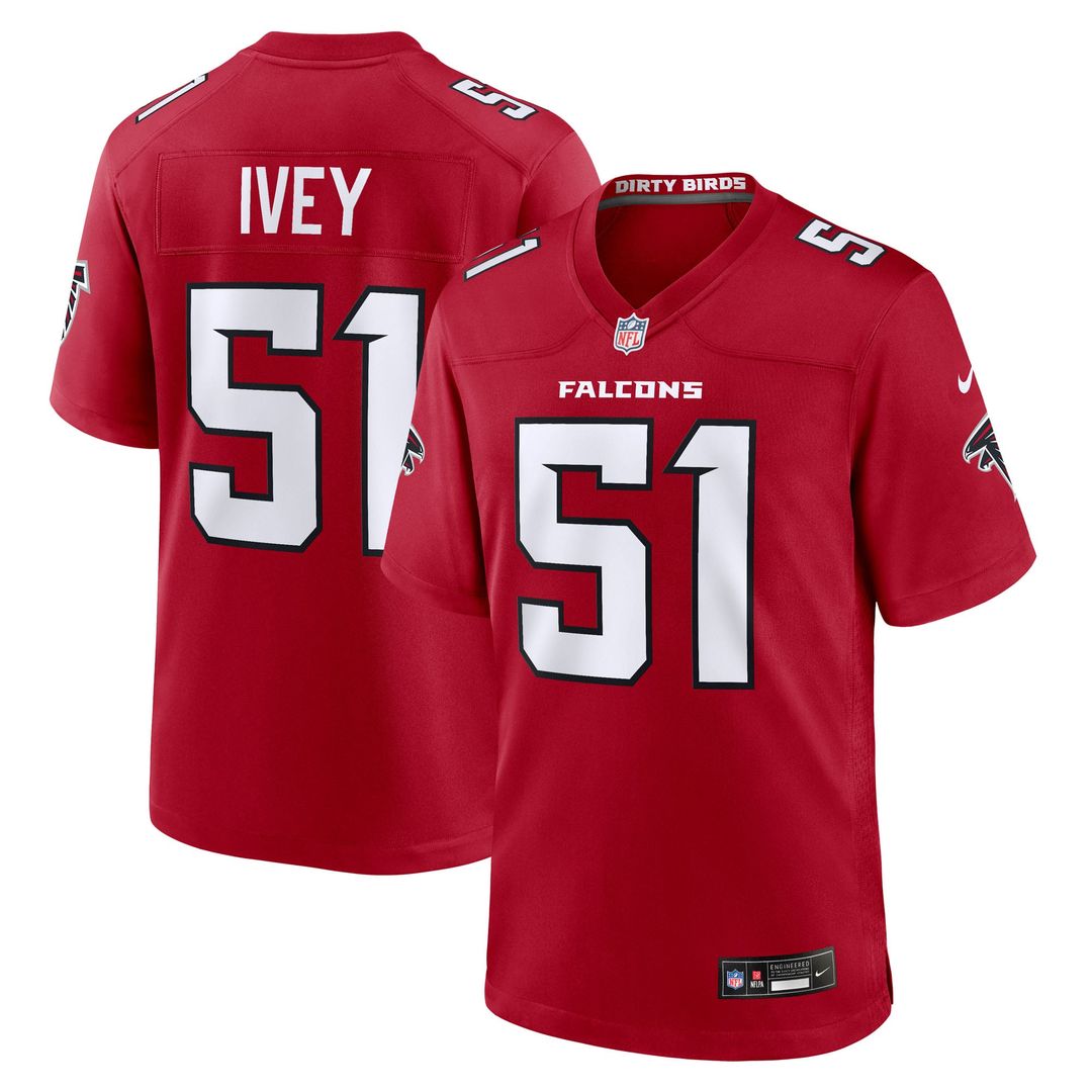 Atlanta Falcons Jared Ivey Nike Red Game Jersey