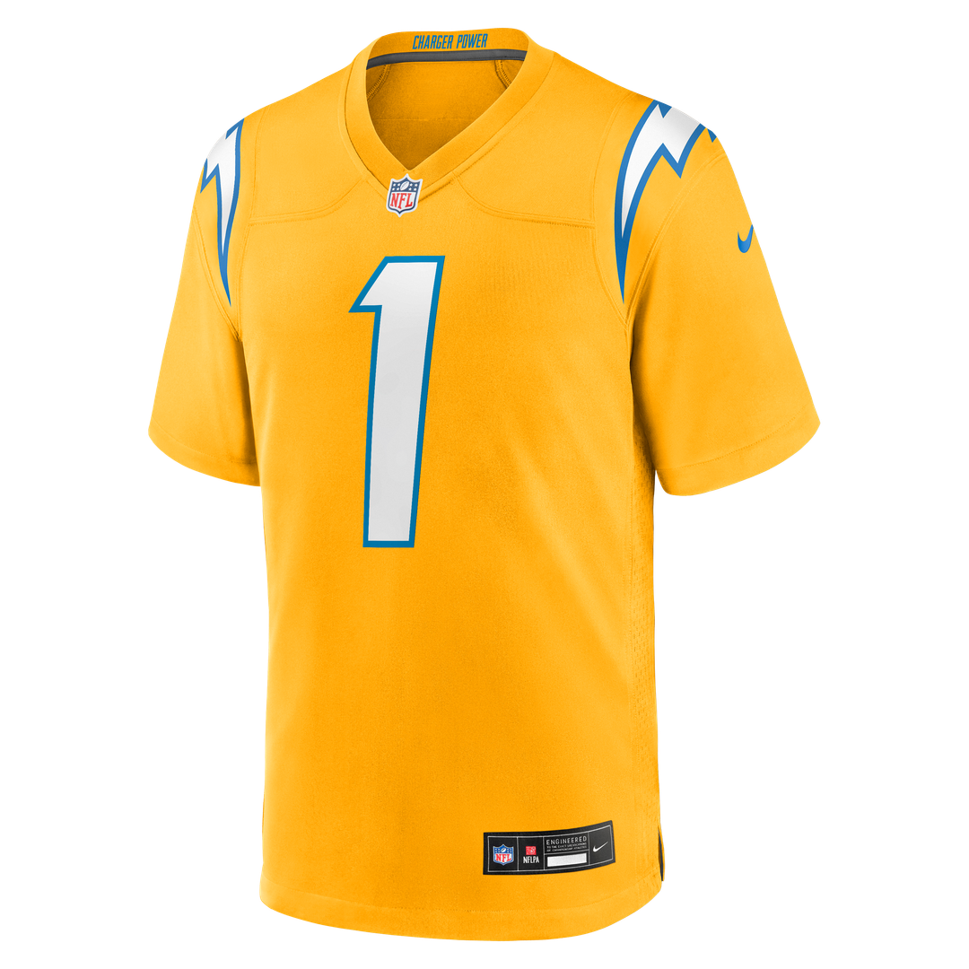 Los Angeles Chargers Quentin Johnston Nike Gold Alternate Charger Power Game Jersey