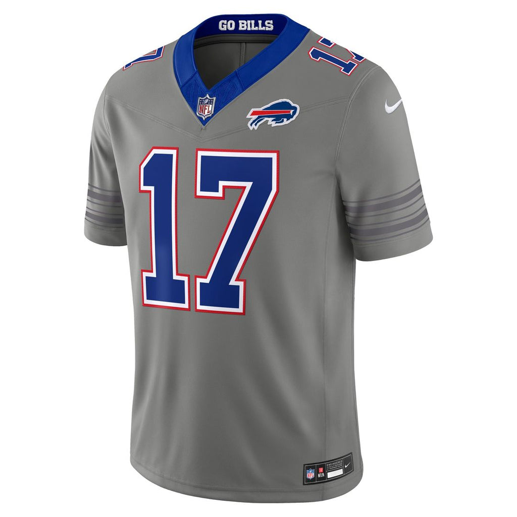 Buffalo Bills Josh Allen Nike Gray Nickel City Vapor FUSE Stitched Limited Jersey