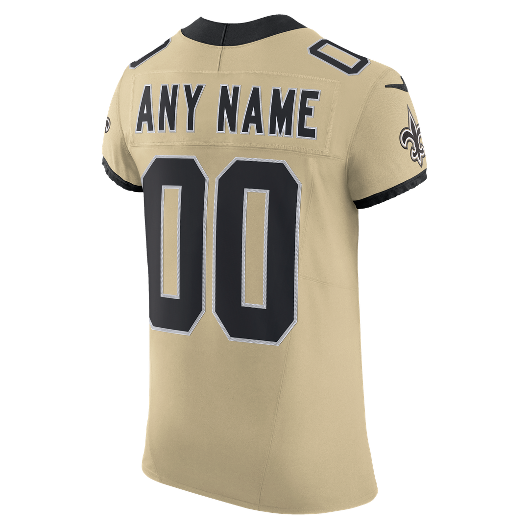 New Orleans Saints Nike Gold Alternate Vapor FUSE Elite Custom Jersey