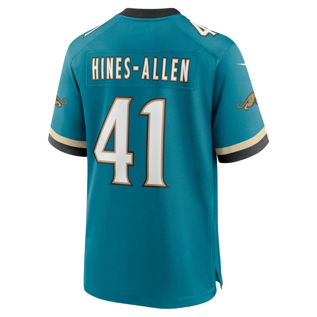 Jacksonville Jaguars Josh Hines - Allen Nike Teal Prowler Throwback Game Jersey