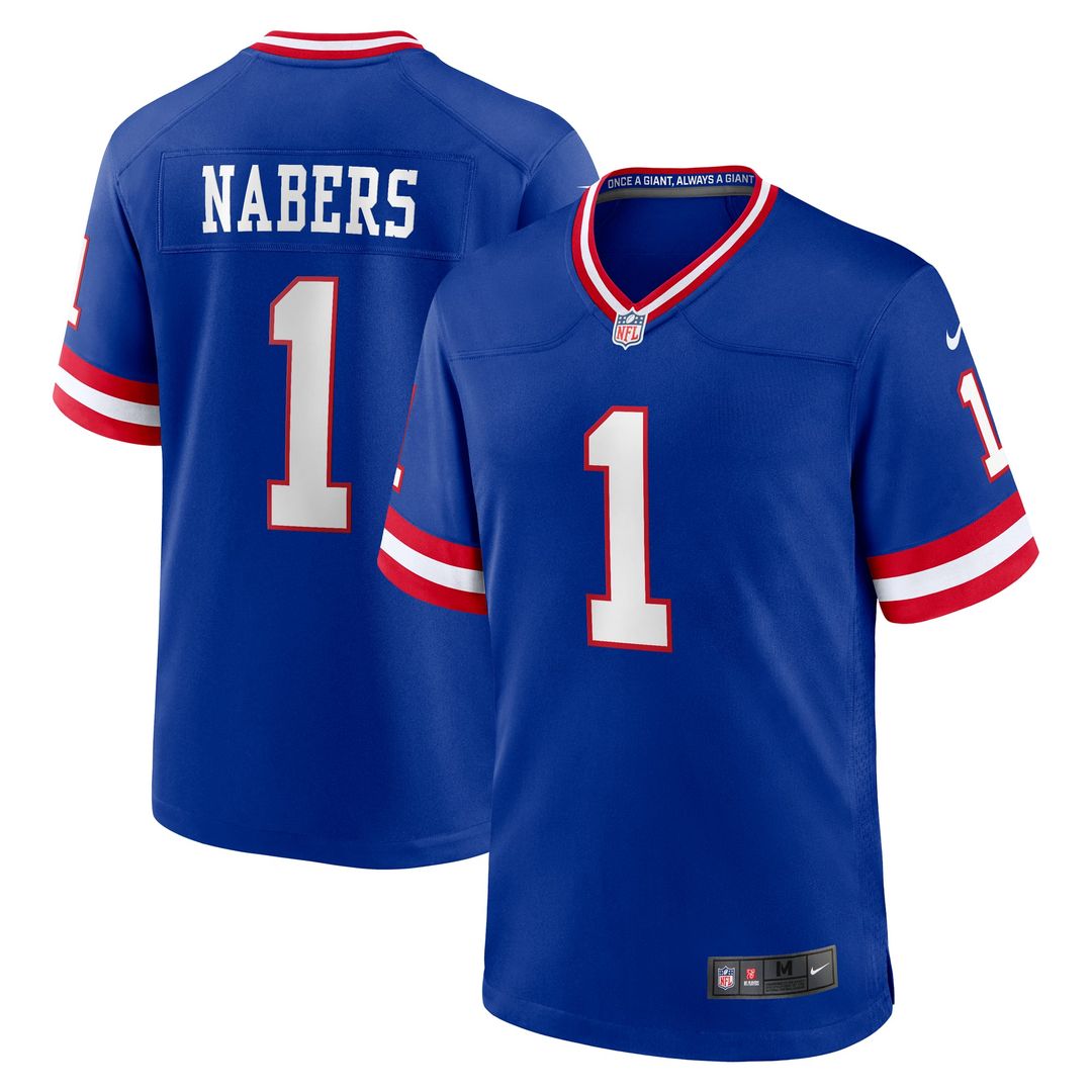 New York Giants Malik Nabers Nike Royal Game Jersey
