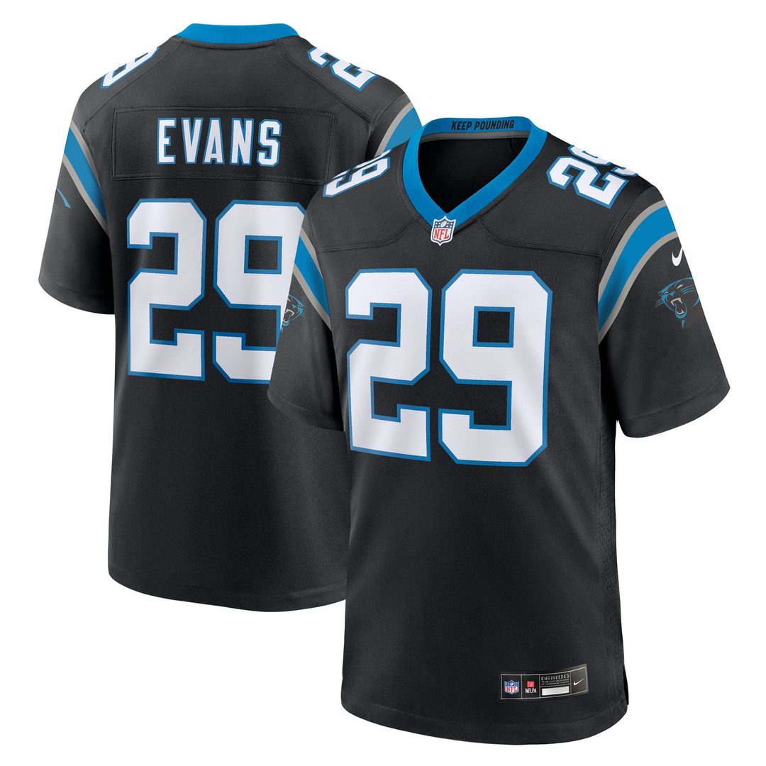Carolina Panthers Akayleb Evans Nike Black Game Jersey