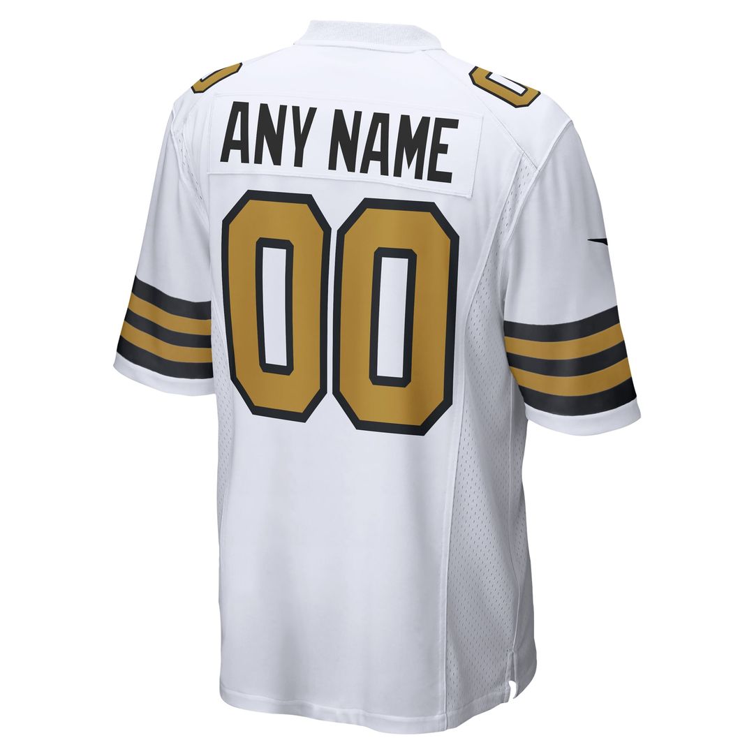 New Orleans Saints Nike White Alternate Custom Jersey