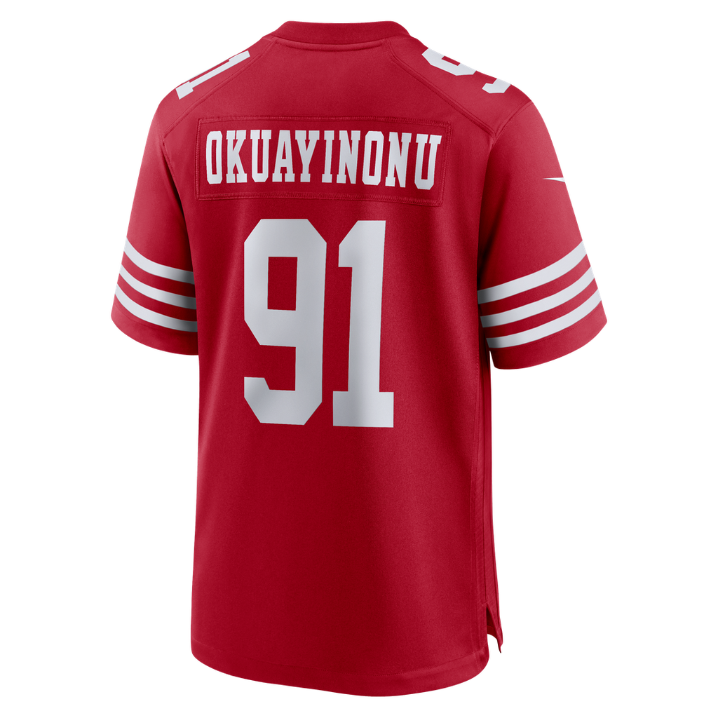 San Francisco 49ers Sam Okuayinonu Nike Scarlet Game Jersey