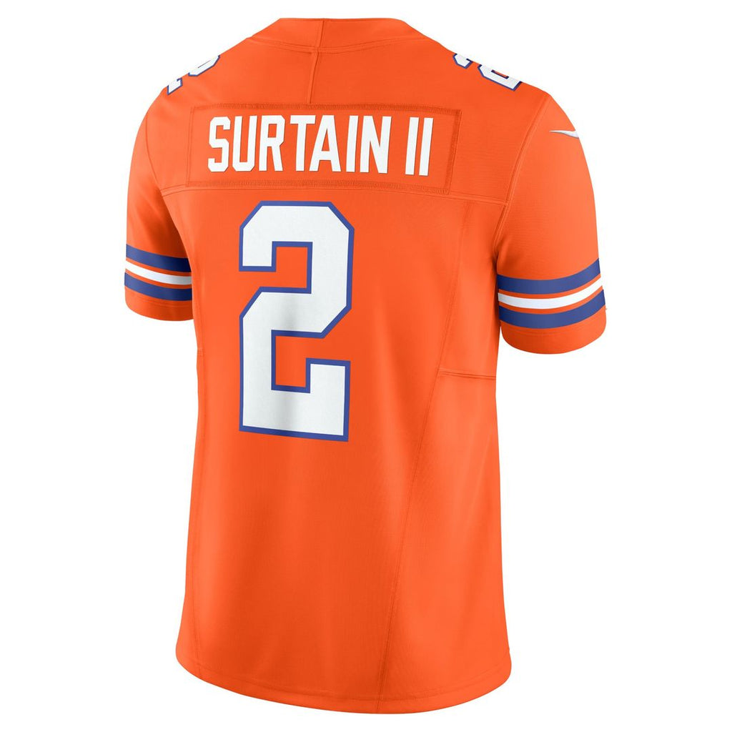 Denver Broncos Patrick Surtain II Nike Orange Alternate Mile High Collection 1977 Throwback Vapor FUSE Limited Jersey