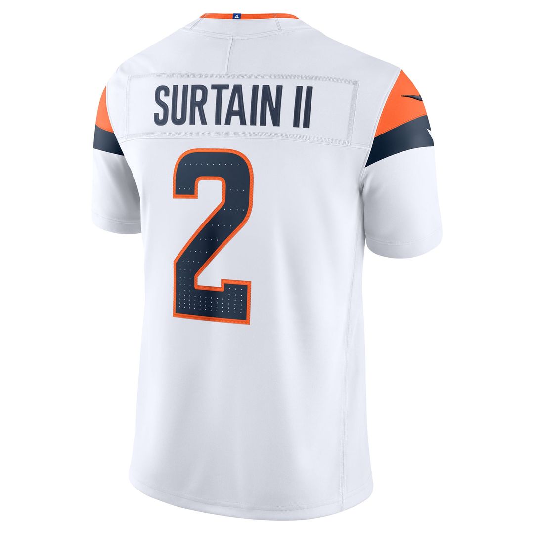 Denver Broncos Pat Surtain II Nike White Vapor FUSE Stitched Limited Jersey