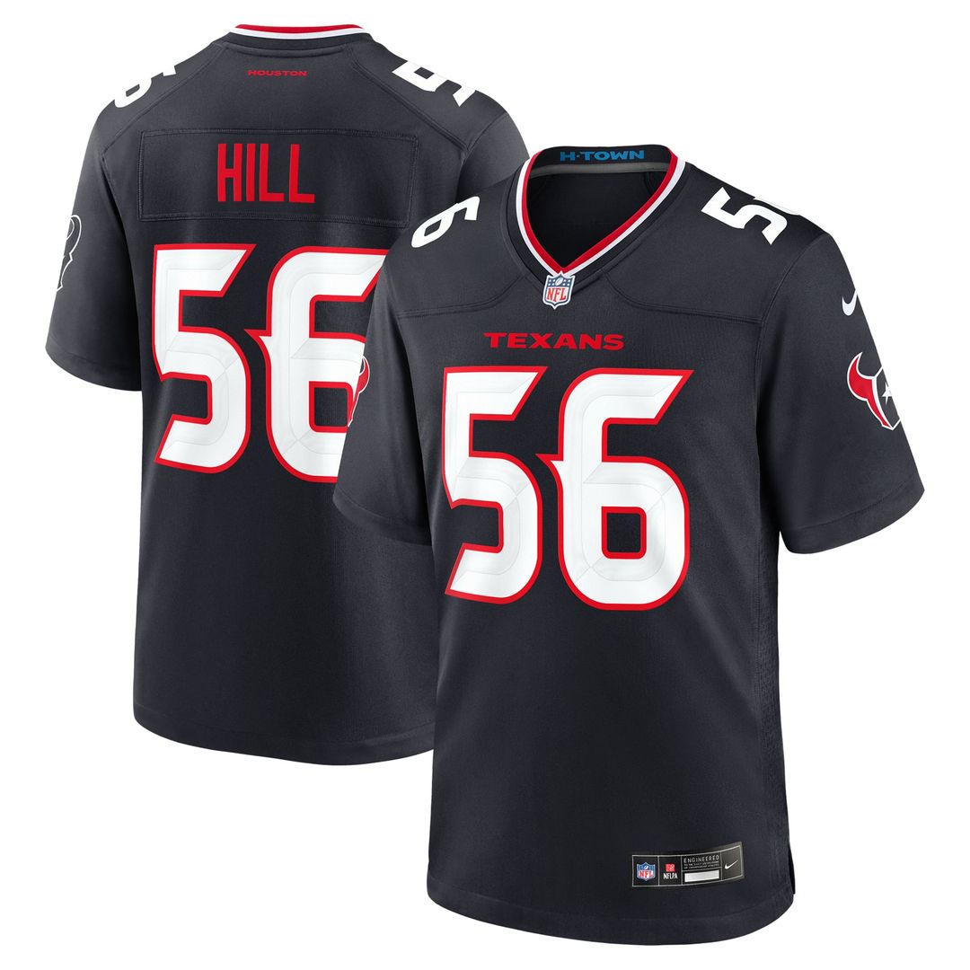 Houston Texans Jamal Hill Nike Navy Game Jersey
