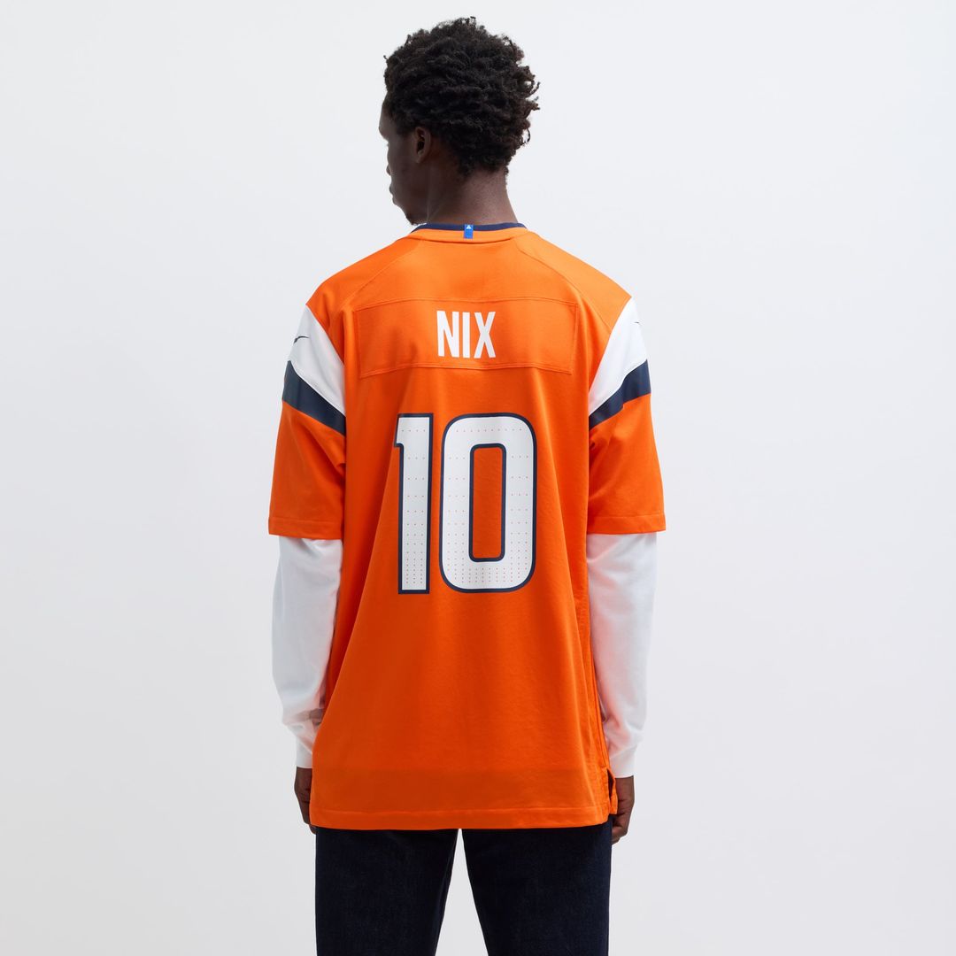 Denver Broncos Bo Nix Nike Orange Game Jersey