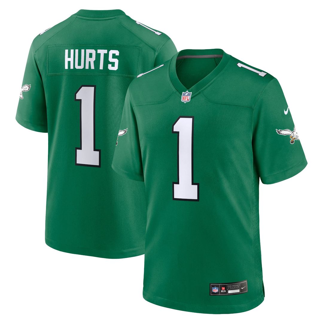 Philadelphia Eagles Jalen Hurts Nike Kelly Green Alternate Game Jersey
