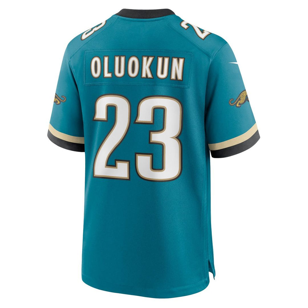 Jacksonville Jaguars Foye Oluokun Nike Teal Prowler Throwback Game Jersey