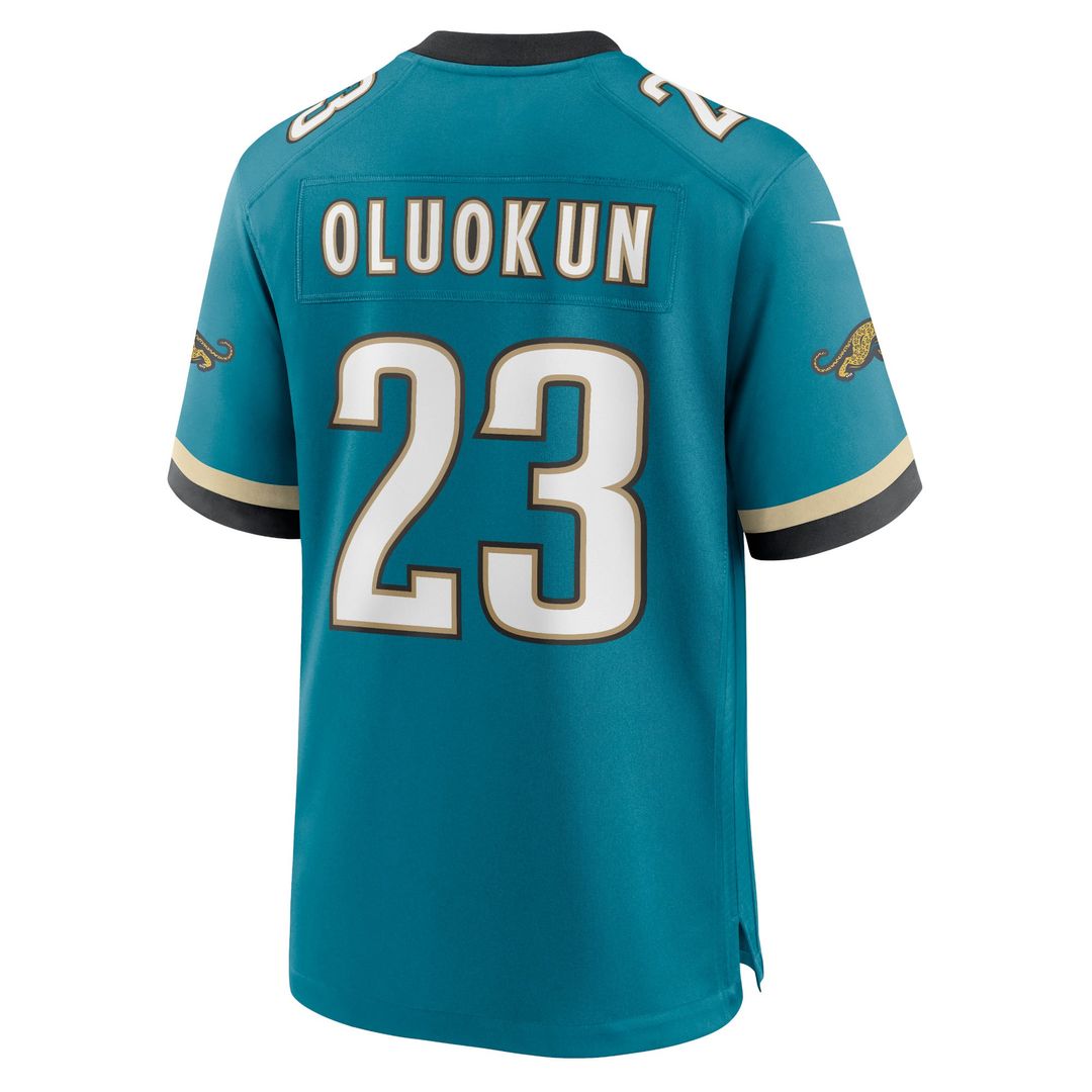 Jacksonville Jaguars Foye Oluokun Nike Teal Prowler Throwback Game Jersey