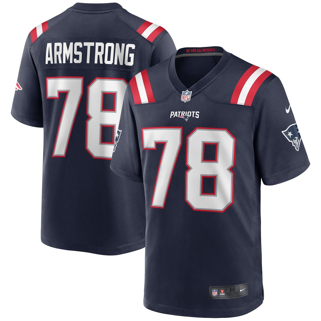 New England Patriots Bruce Armstrong Nike Navy Retired Player Game Jersey
