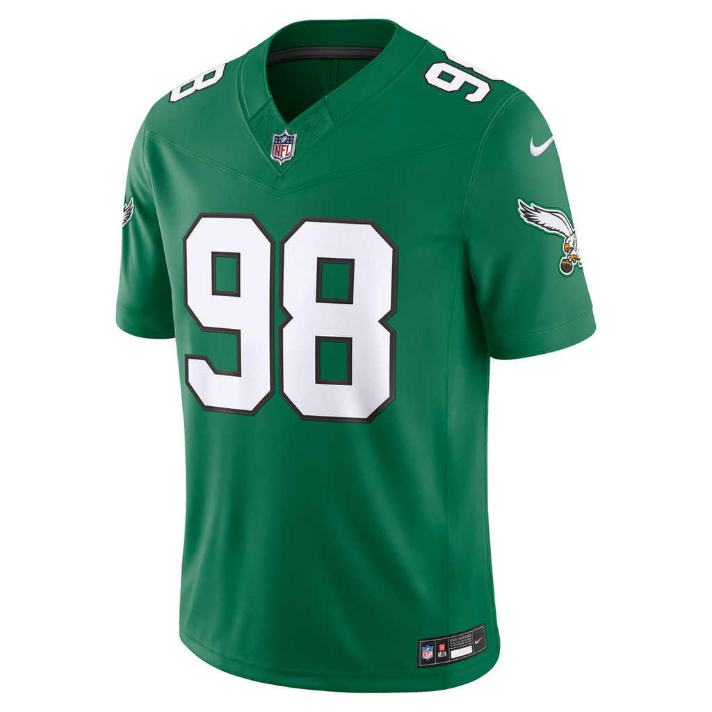 Philadelphia Eagles Jalen Carter Nike Midnight Green Team Vapor FUSE Stitched Limited Jersey