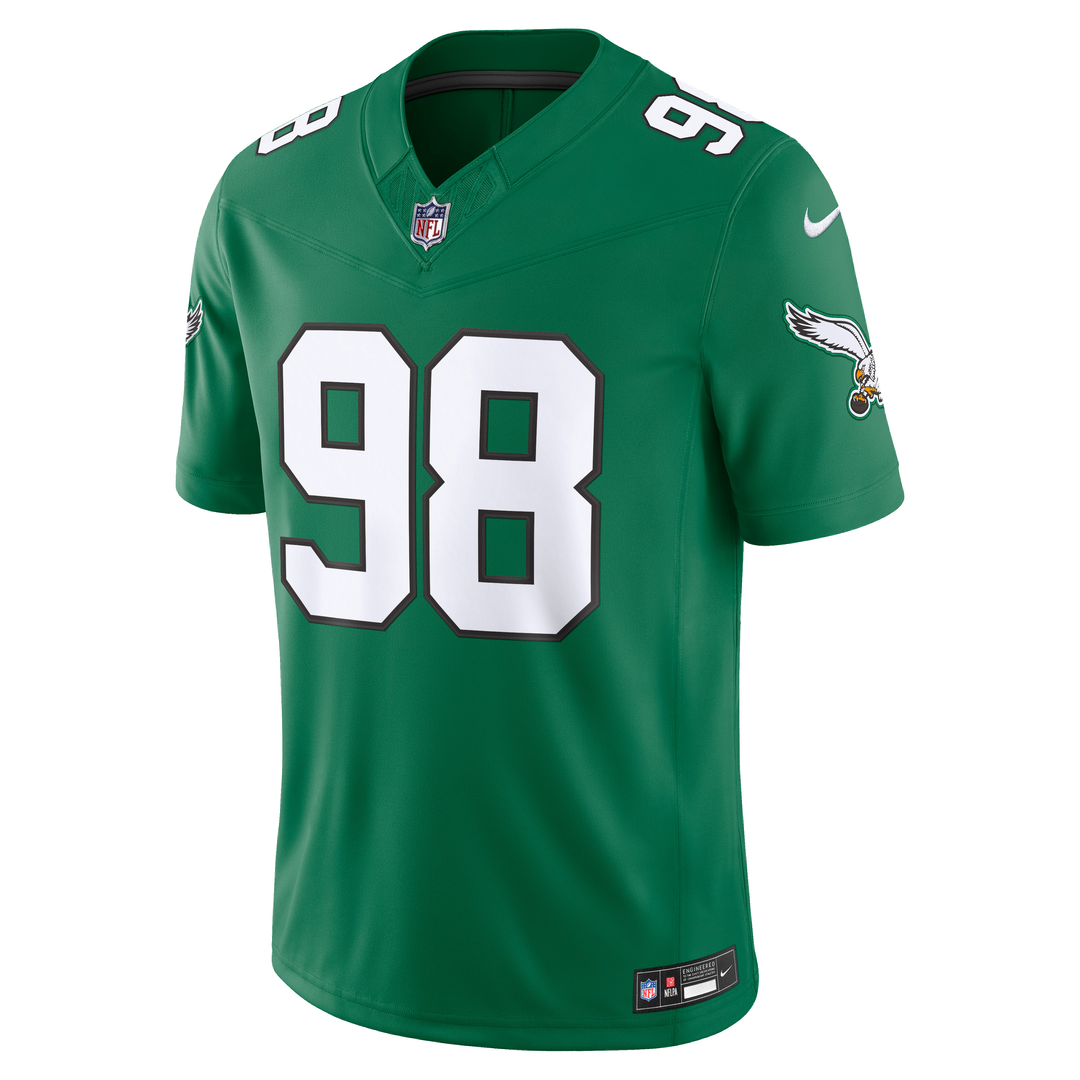 Philadelphia Eagles Jalen Carter Nike Midnight Green Team Vapor FUSE Stitched Limited Jersey