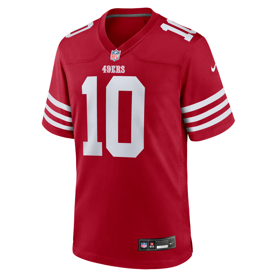 San Francisco 49ers Mac Jones Nike Scarlet Game Jersey