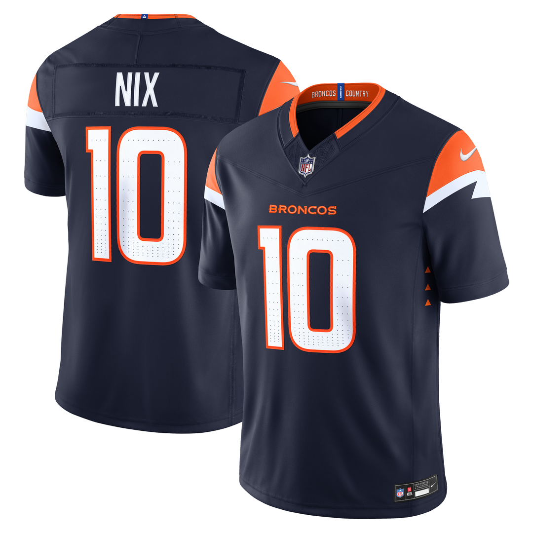 Denver Broncos Bo Nix Nike White Vapor FUSE Stitched Limited Jersey