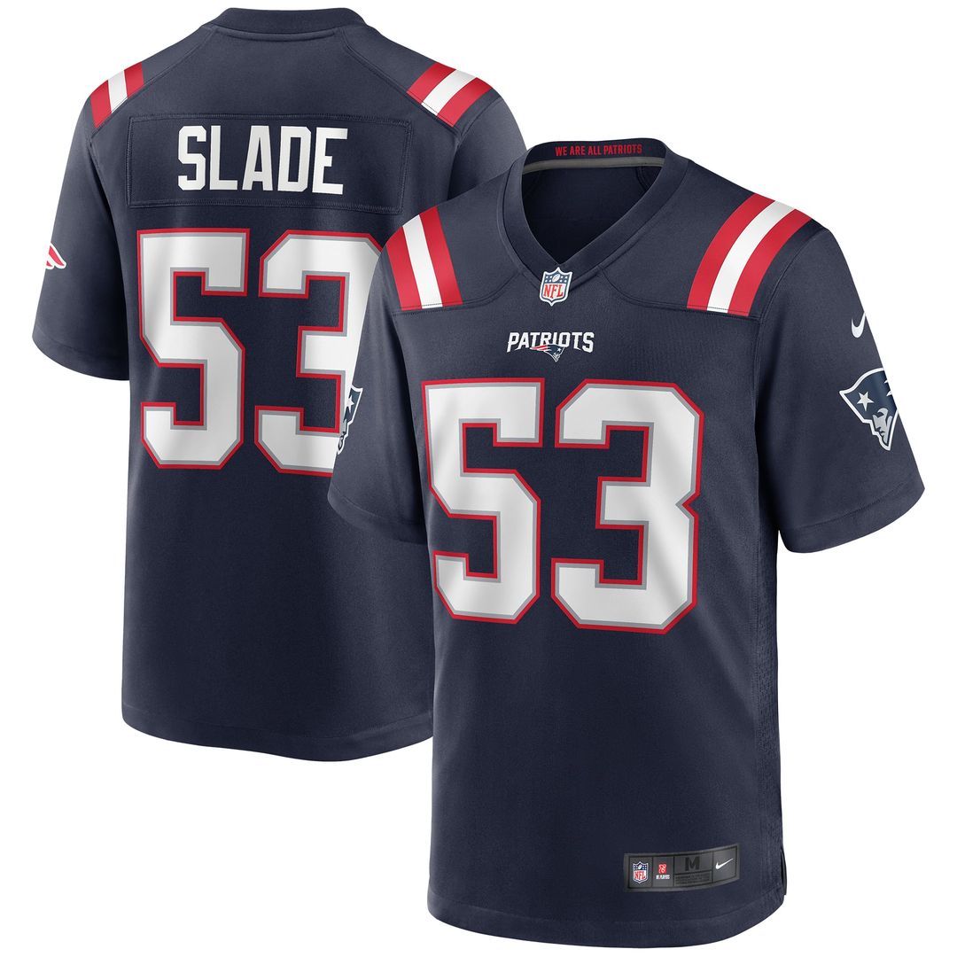 New England Patriots Chris Slade Nike Navy Retired Player Game Jersey