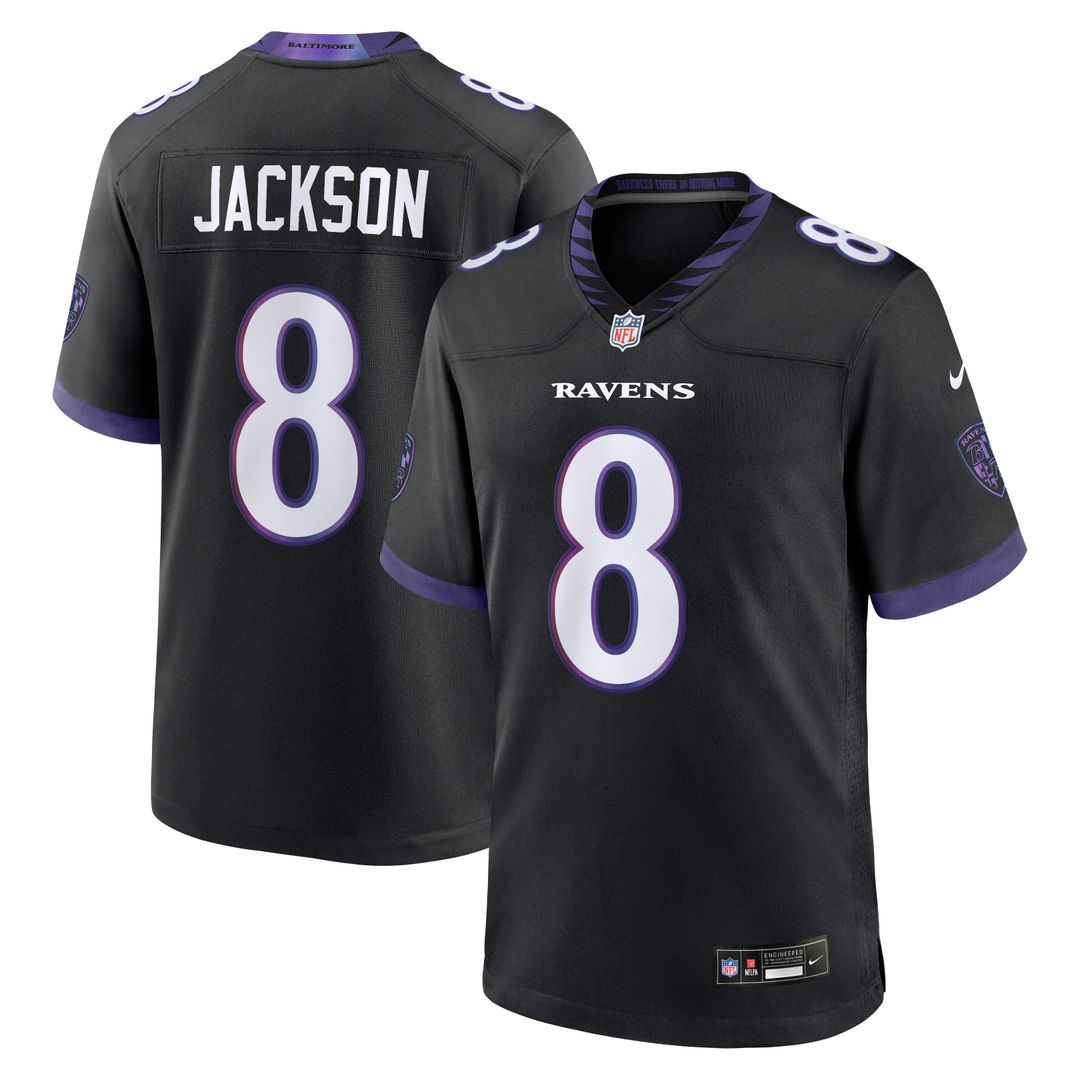 Baltimore Ravens Lamar Jackson Nike Black Alternate Game Jersey