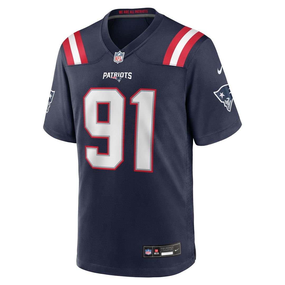 New England Patriots Elijah Ponder Nike Navy Game Jersey